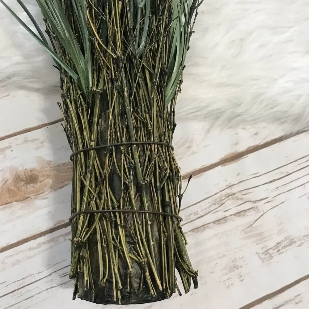 Artificial Grass Clump‎ Faux Plant Purple Flowers